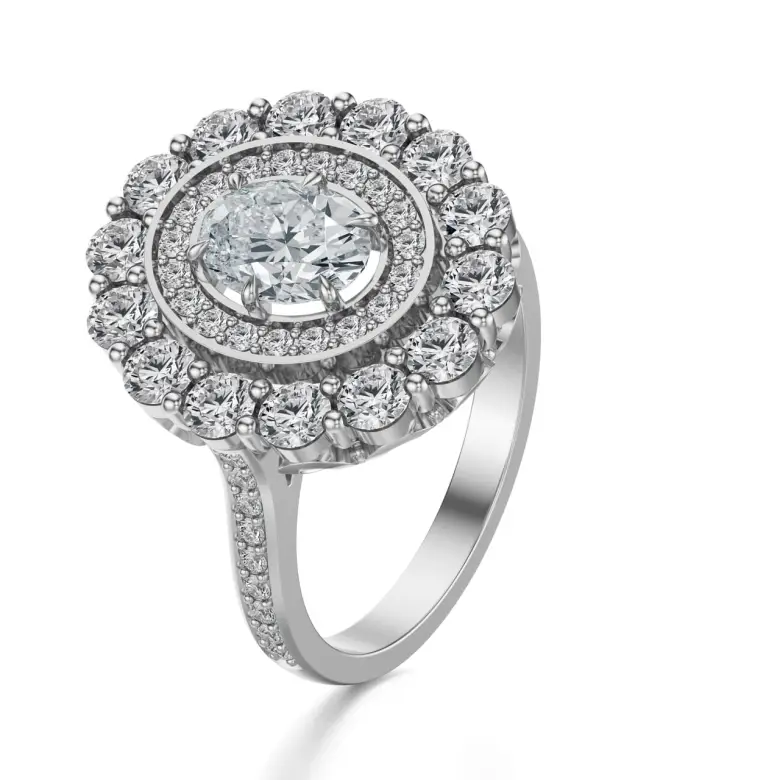 Pierścionek z owalnym diamentem białe złoto SBP_016 Pierścionek z owalnym diamentem białe złoto SBP_016